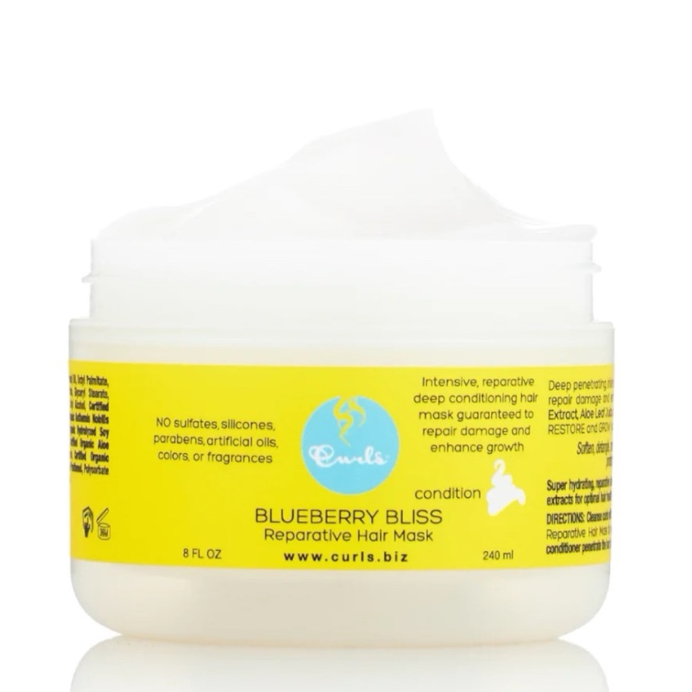 CURLS BLUEBERRY BLISS REPARATIVE HAIR MASK (8 OZ.) NEW/PACKAGING IS DISTRESSED